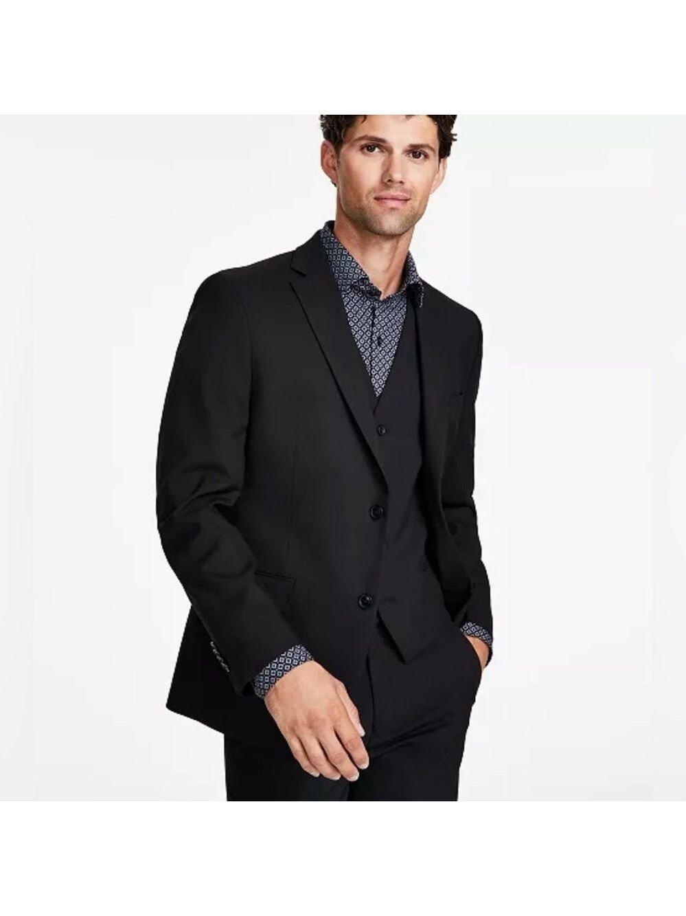 Alfani Men’s Slim Fit Stretch Black Suit Jacket Blazer Sport Coat - NWT